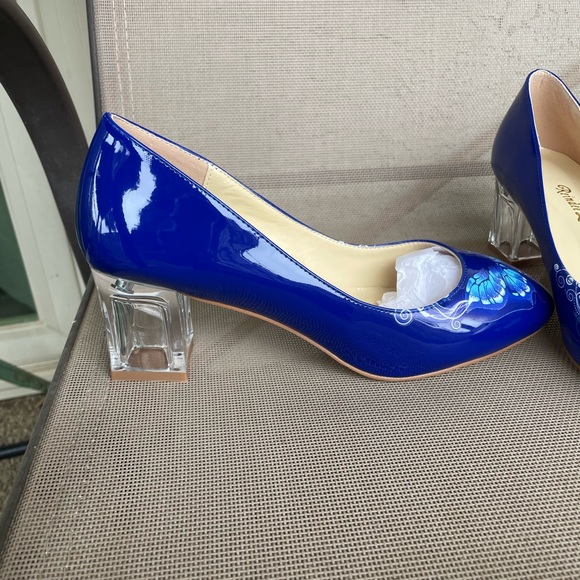 Blue butterfly heels - Picture 4 of 8